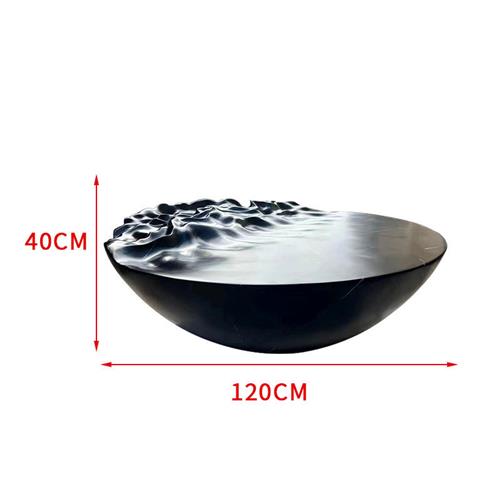 售楼处酒店大堂水波纹玻璃钢雕塑底座大型流水落地工艺品雕塑摆件