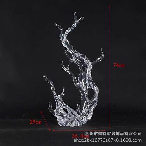 现代轻奢玄关摆件浪花透明雕塑酒店客厅售楼处大型落地装饰艺术品,家居饰品,落地摆件,淘宝优惠券,粉丝福利购,淘宝优惠卷