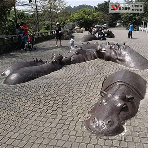 厂家供应铜雕华尔街牛铸铜锻铜河马动物雕塑广场商业街定制雕塑