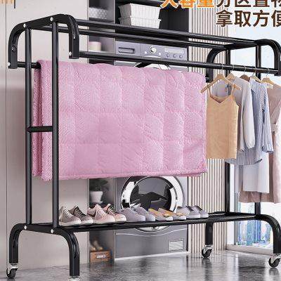 加粗落地衣架家用卧室晾衣架室内简易挂衣服的衣帽架子挂衣杆移动