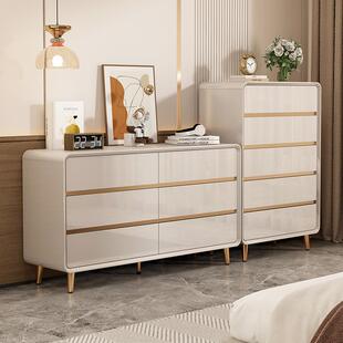 实木斗柜卧室五斗柜六斗柜高低组合床尾收纳储物柜现代轻奢高级感