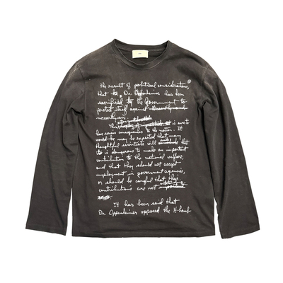 十卟SHIBU 做旧文字古着感脏脏长袖ins潮流厌世颓废上衣朋克穿搭