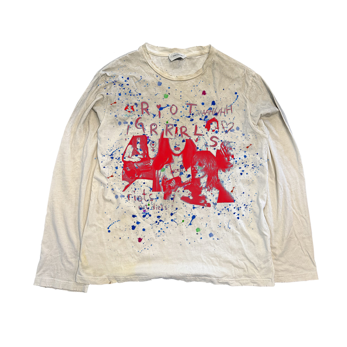 十卟SHIBU 暗黑系厌世风潮牌上衣做旧长袖tee  轻朋克叠穿打底衫