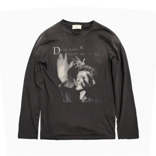 复古朋克垮掉派亚文化长袖 Bowie小众美式 T恤脏染 David 十卟SHIBU