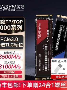腾隐TQP3000台式机笔记本SSD固态硬盘PCIe3.0 NVMe 1T 512G 256G