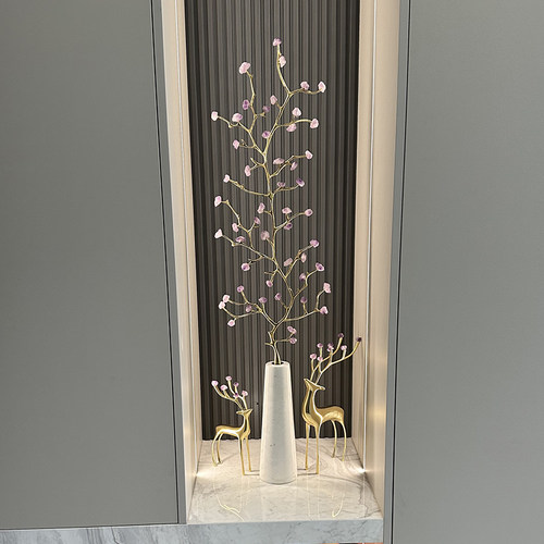 紫水晶发财树摆件客厅走廊壁龛入户玄关轻奢高档竖高乔迁新居装饰