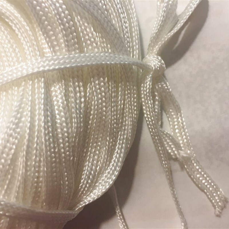 4/5mm双层锦纶绳白色平纹编织空心扁尼龙绳挂绳掉绳两层扁绳195米