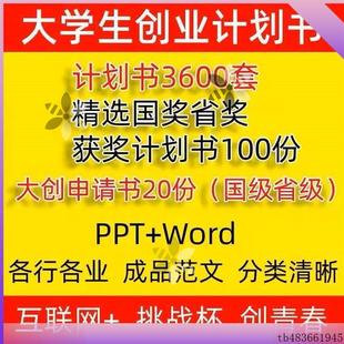 大学生创新创业互联网+大赛项目计划书word大创ppt模板挑战杯申请