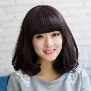 假发女短卷发全头套式梨花卷发自然减龄整顶波波头齐刘海蓬松发型