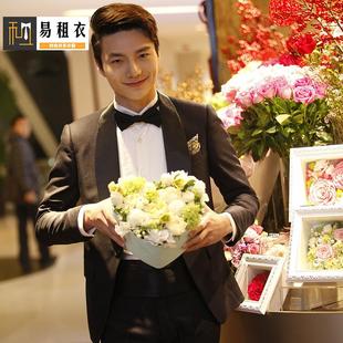 男士礼服租赁主持人年会宴会西服租借演出服轻奢高级感绅士正装借