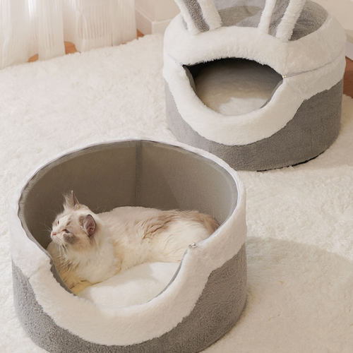 新品猫窝四季f通用半封闭式安全感窝猫床猫咪躲避屋超级大沙发冬