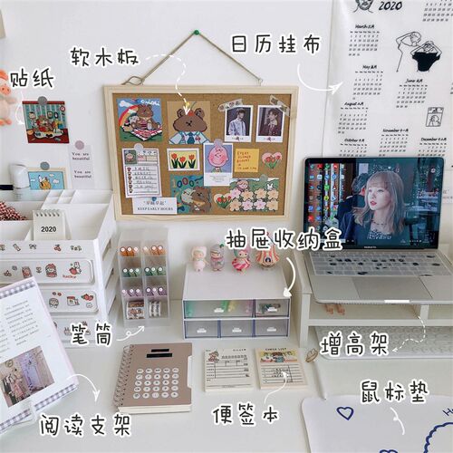 新品软木板照片墙inps风免打孔相片组合网红创意桌面装饰墙背景墙