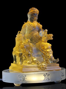 新品琉璃关公摆件关公像关公佛像关C羽武财神关二爷财神爷 琉璃像