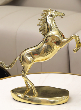 新品全铜马摆g件马到成功客厅玄关办公室工艺摆件家居酒柜装饰乔