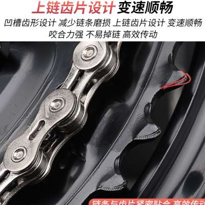 极速乐百a客登山自行车大齿盘方孔齿轮盘铝合金链盘中轴套装曲柄