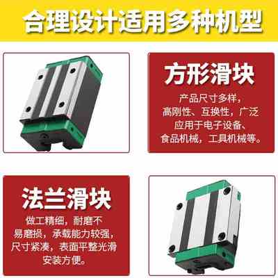 极速新款直线导轨加长滑块HGHHGW20/25/30/I35/45/55HA/HC方型法