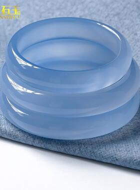 极速玛瑙手镯玉髓l女天然蓝玉镯款冰种镯子玉石条细土耳其镯石色