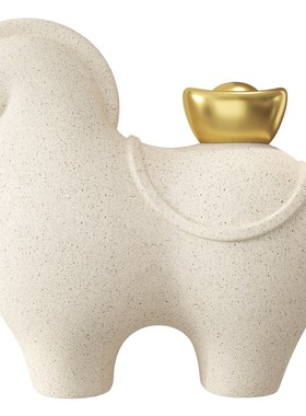 极速马上有钱办公室装饰品新中式酒柜电视柜马到成功X招财摆件开