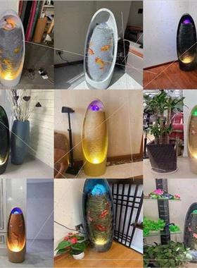 极速招财流水f摆件客厅落地室内沙发旁循环水景观加湿器风水轮开