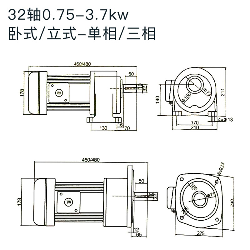 极速新品输送带减i速电机750W0.75/1.A5/2.2KW流水线变频调速马达