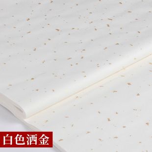 安徽泾县半生半熟宣纸 仿古洒金生宣纸毛笔书法创作作品纸练字纸