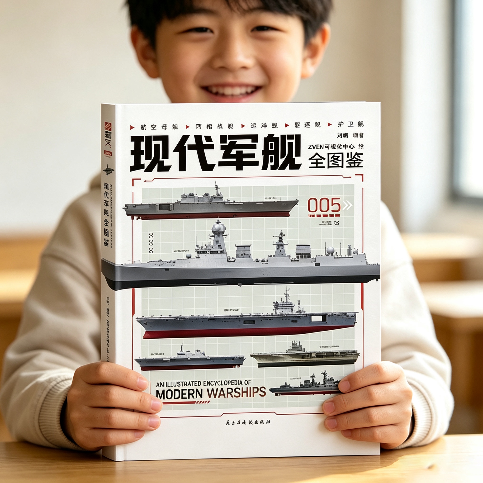 现代军舰全图鉴+中国军舰特辑 介绍全2册 中国世界战舰大全 航空母舰两栖战舰构造图解绘本 6-15岁小学生青少年海军武器迷科普书
