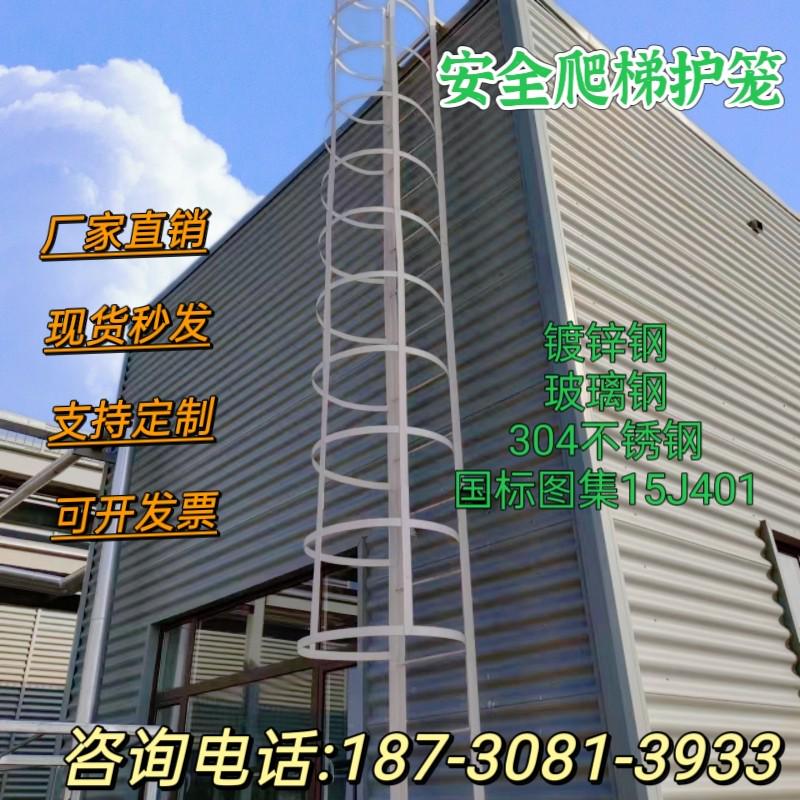 国标图集15J401镀锌钢爬梯护笼玻璃钢不锈钢基坑楼V顶水池钢直梯