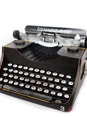 新复古仿真铁艺打k字机模型7080年代老式物件书店装饰品摆件摄影