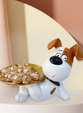 卡通曲奇狗摆件客厅茶几餐厅w托盘装饰品创意桌面摆放收纳新房乔