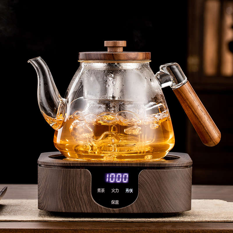 兴梵玻璃煮茶壶耐高温加厚蒸煮两用大G容量煮茶器喷淋式电陶炉套