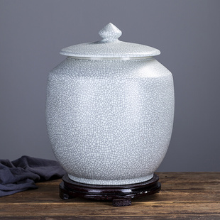 陶瓷米缸米桶储米箱水缸家用20斤25斤带盖面粉密封储物罐防潮防虫