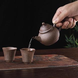原矿老岩泥茶具小巧茶壶家用半手工泡茶壶单壶复古茶杯子赏玩粗面