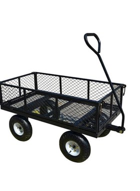 海斯迪克HKZ-19轻p音板车老虎车B款超大黑色方管网车轮子四轮手推