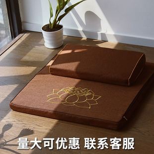 禅修垫打坐垫蒲团拜佛垫冥想静坐禅垫家用折叠加厚布艺椰棕跪拜垫