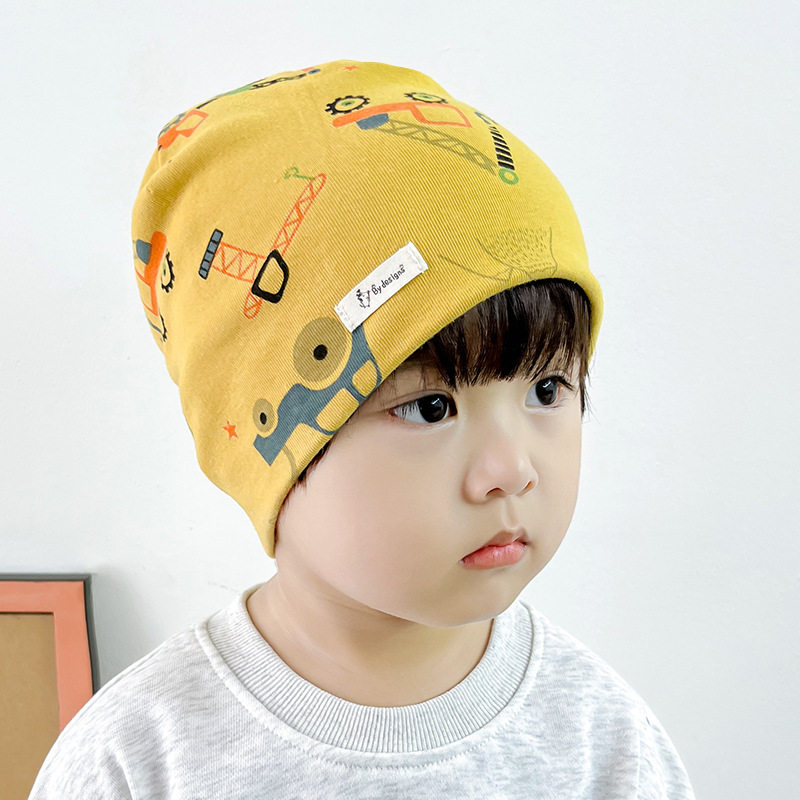 韩版春秋季儿童小孩帽子婴幼儿宝宝冬针织印花胎帽纯棉双层套头帽,童装/婴儿装/亲子装,泳帽,淘宝优惠券,粉丝福利购,淘宝优惠卷