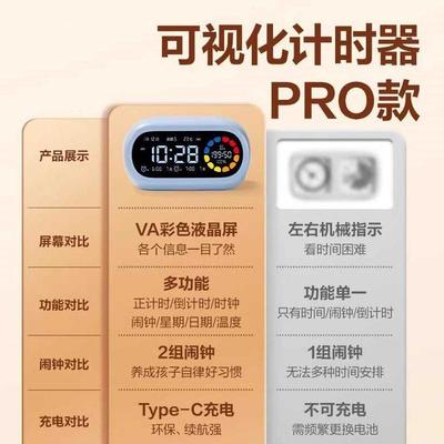 得力可视化计时器儿童学习专用时间管理器小学生自律神器定闹钟