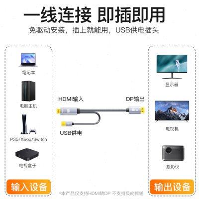 优籁特HDMI2.1转DP1.4版8K电脑PS5连接显示器2K165高清线4K120Hz