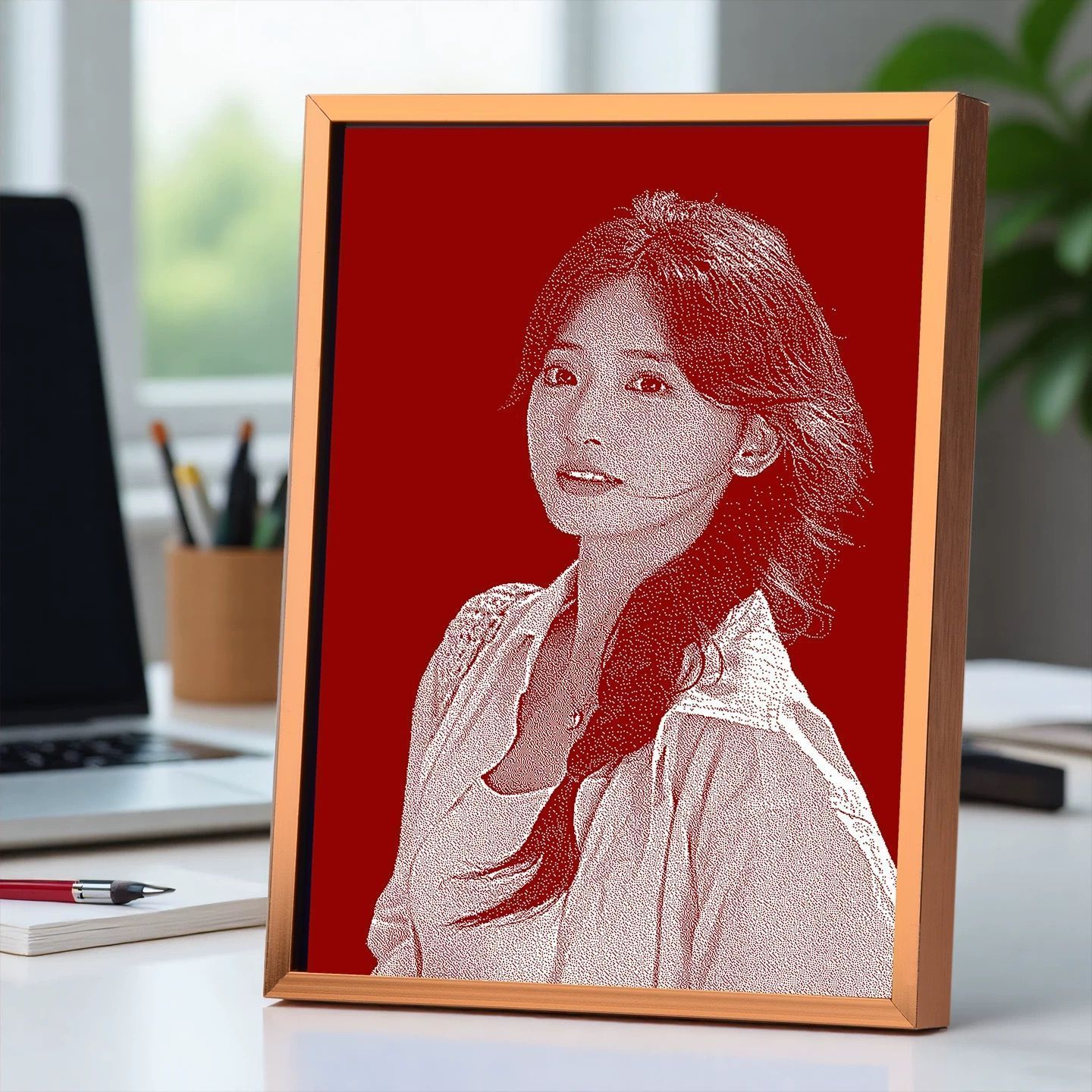 私人订制锤子琉璃画高档铝合金框节日礼物送女友老师长辈孩子图片