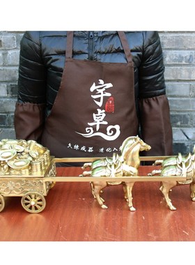 宇卓铜器 纯铜马车 黄铜四轮马拉车马拉财龙O凤马元宝家居桌面摆
