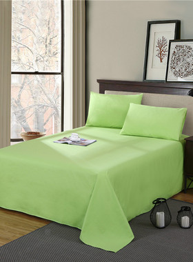 全棉纯色床e单银灰色玫红色单件大红色单人双人素色床单可定做