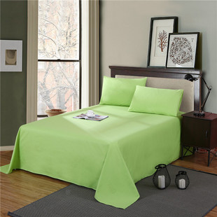 全棉纯色床e单银灰色玫红色单件大红色单人双人素色床单可定做