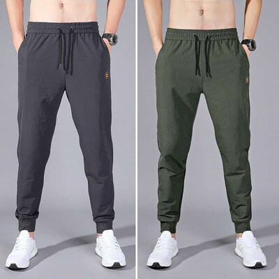 Large Size Ice Silk Pants Mens Ultra-thin Loose ULeg tendy