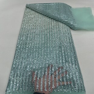 新款珠管珠片绣泡珠绣蕾丝花边辅料婚纱礼服亮片面料beadYs lace