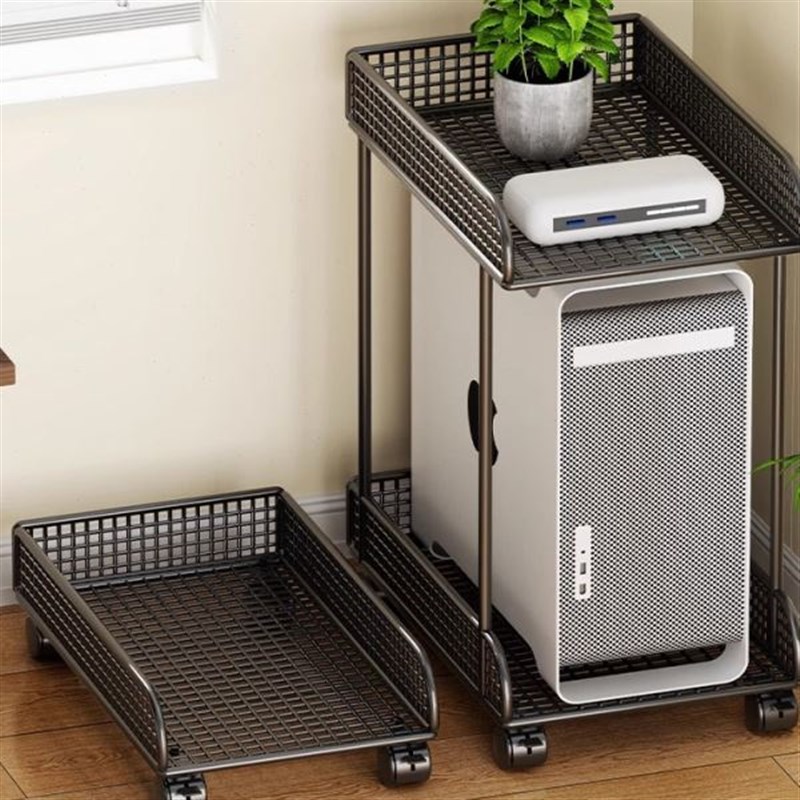 电脑主机托架机箱置物架台式放置架桌下两层机箱架W支架底座托盘