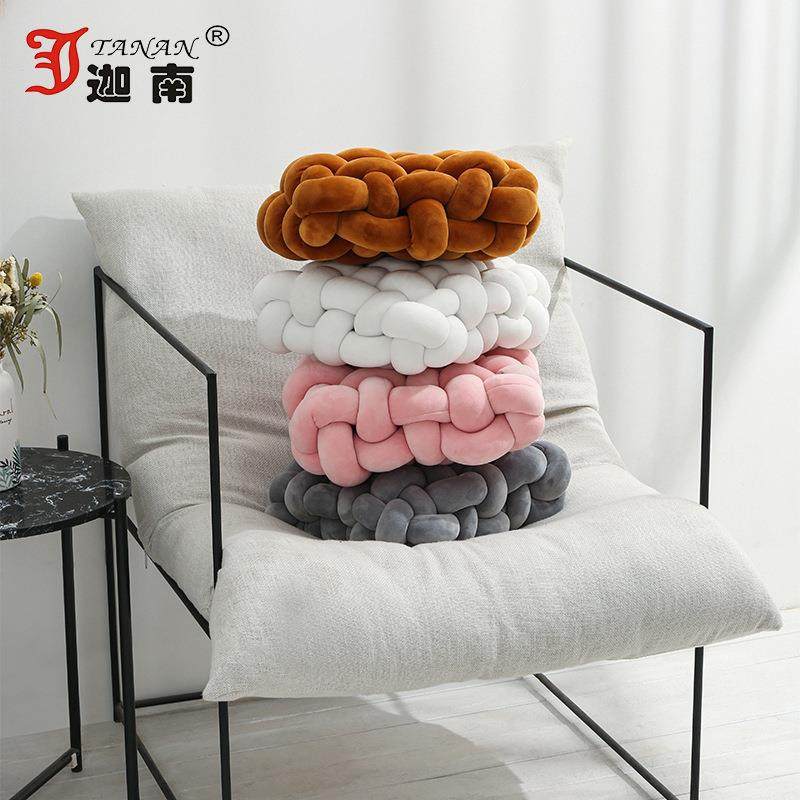 方形粗绳子编制靠垫编织sins北欧kt打结球抱枕沙发床头创意软装,居家布艺,椅垫,淘宝优惠券,粉丝福利购,淘宝优惠卷