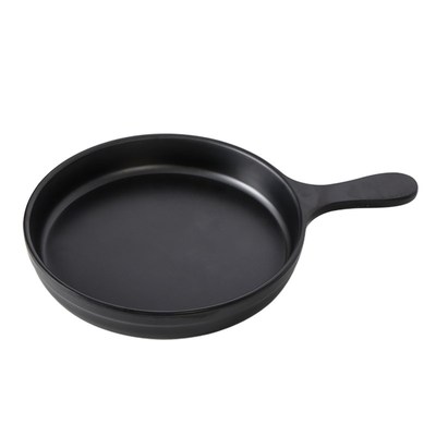 祥源美餐b具黑色密胺双耳盘子商用菜盘创意盘仿瓷烧烤碟火锅店餐