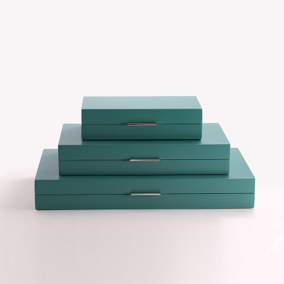 软装设计装饰品收纳n盒橱柜摆件烤漆木盒酒店展柜工艺品展示首饰