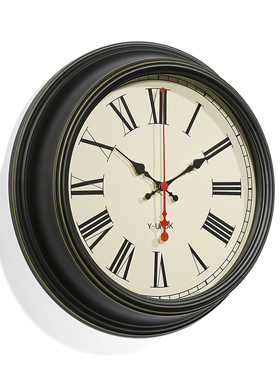 极速美式挂钟客厅简美轻奢复x古石英钟表挂墙装饰时钟家用静音欧