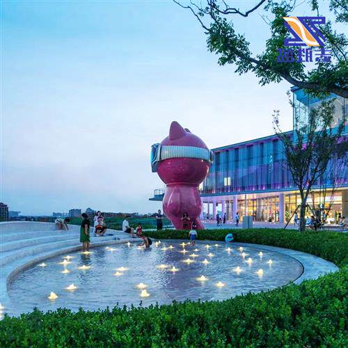 玻璃钢猫雕塑户外大型卡通动漫形象IP打卡美陈装饰落地摆件