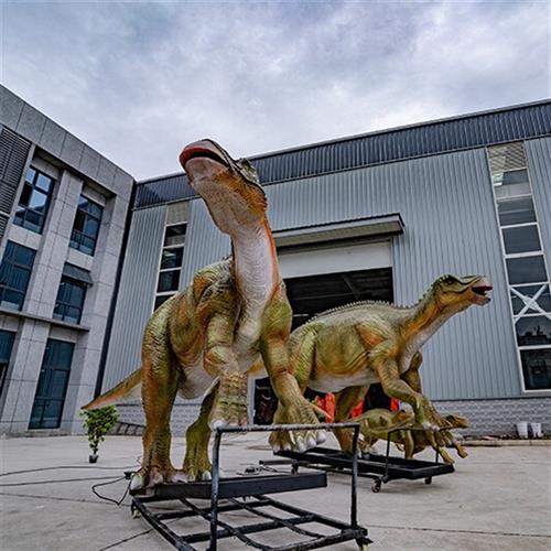 大型仿真鸭嘴龙景区户外地产公园展览恐龙展制作景观乐园模型厂家